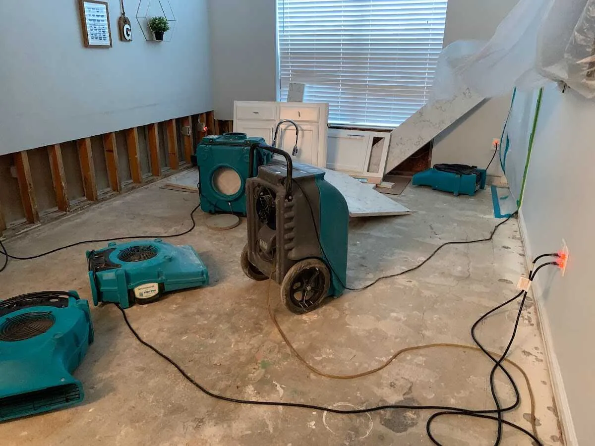 Dehumidifier in flood-cut room for Water Extraction & Removal in Floral Park