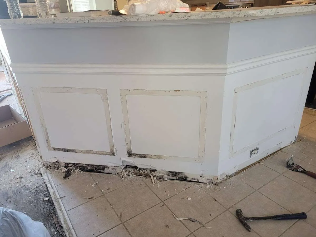 Water damage and mold on kitchen during Mold Inspection & Testing in Floral Park